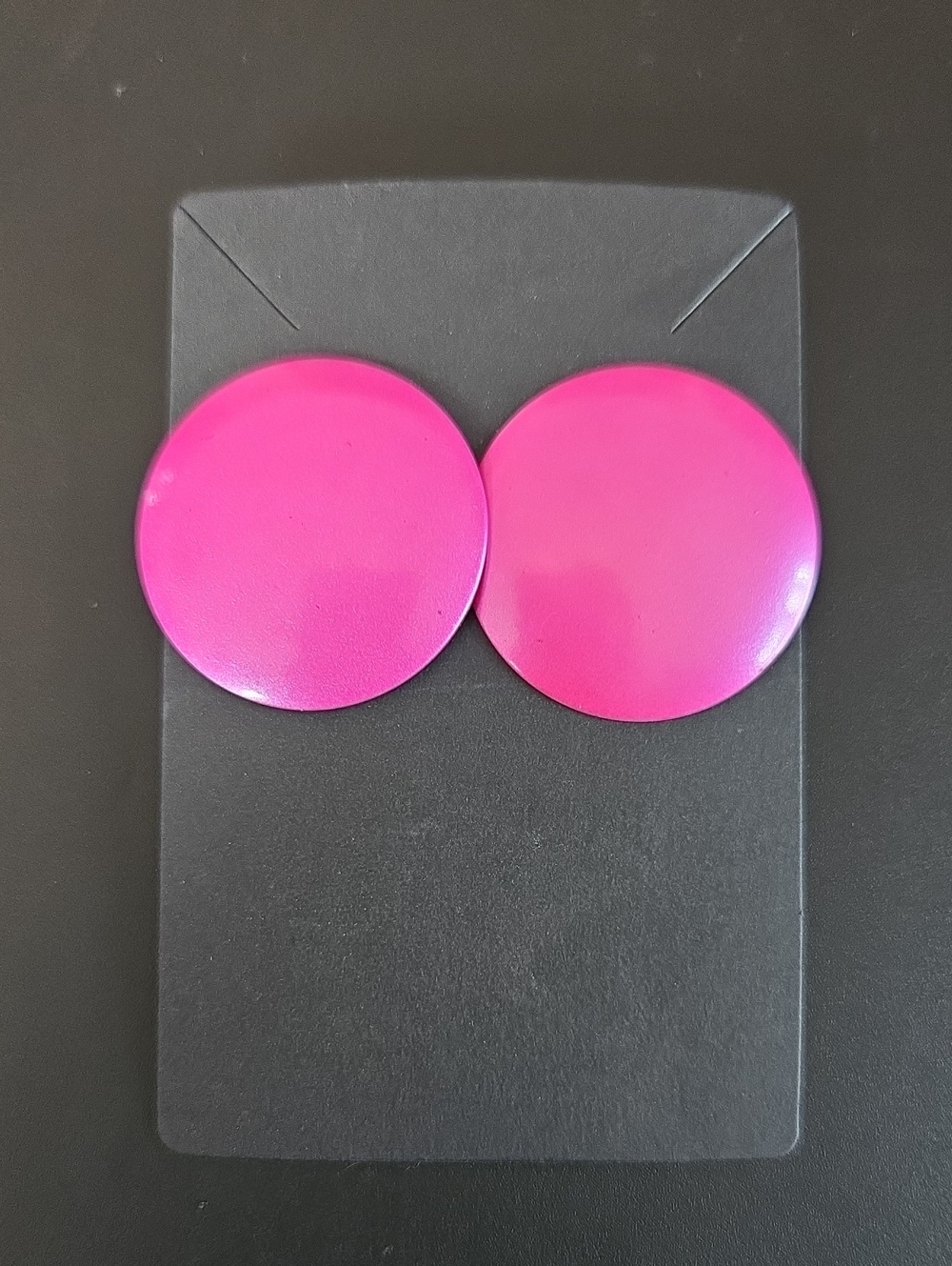 Bold Hot Pink Round Statement Earrings